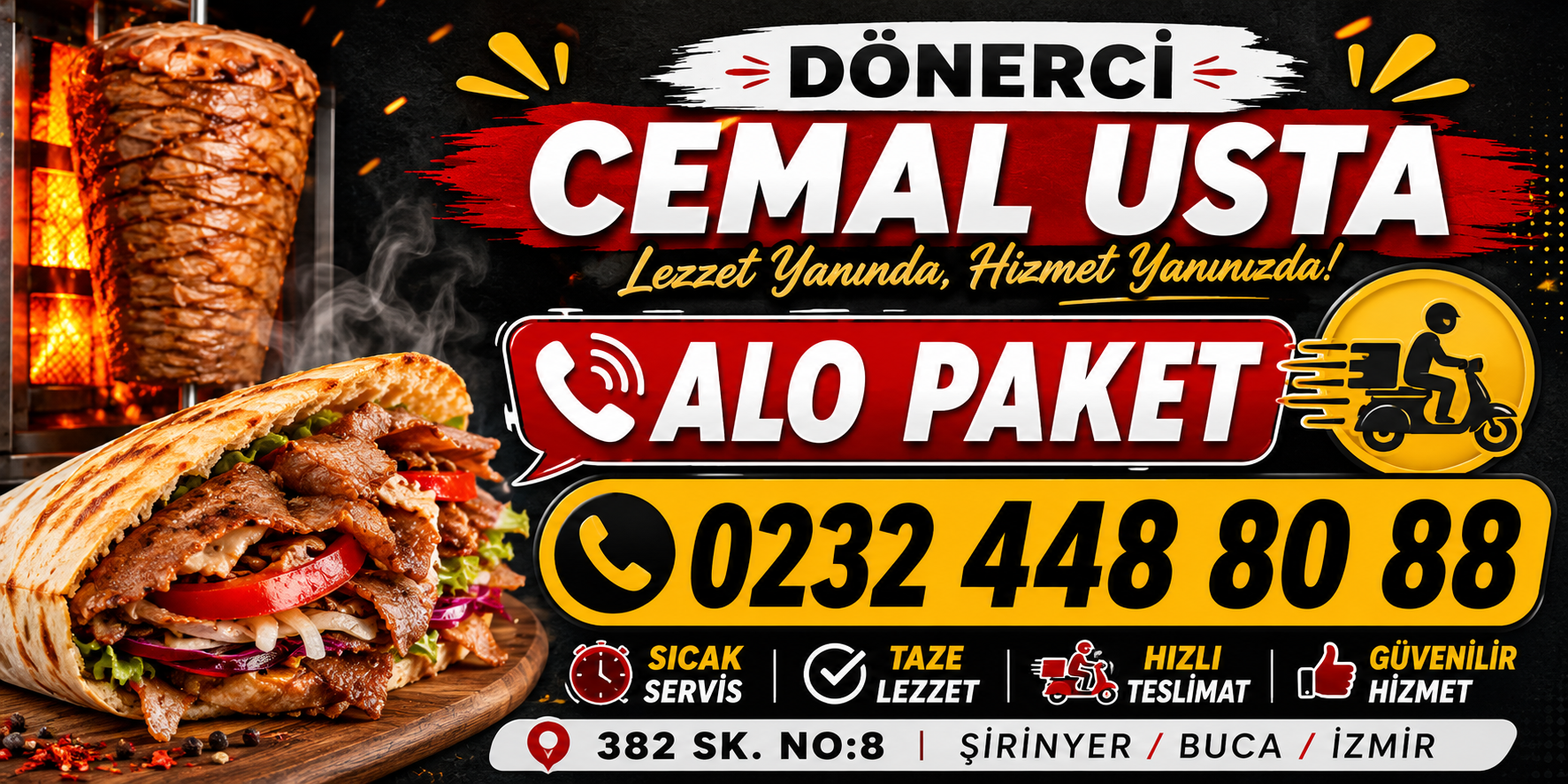  Hızlı Döner Sipariş En İyi Dönerci CEMAL USTA 